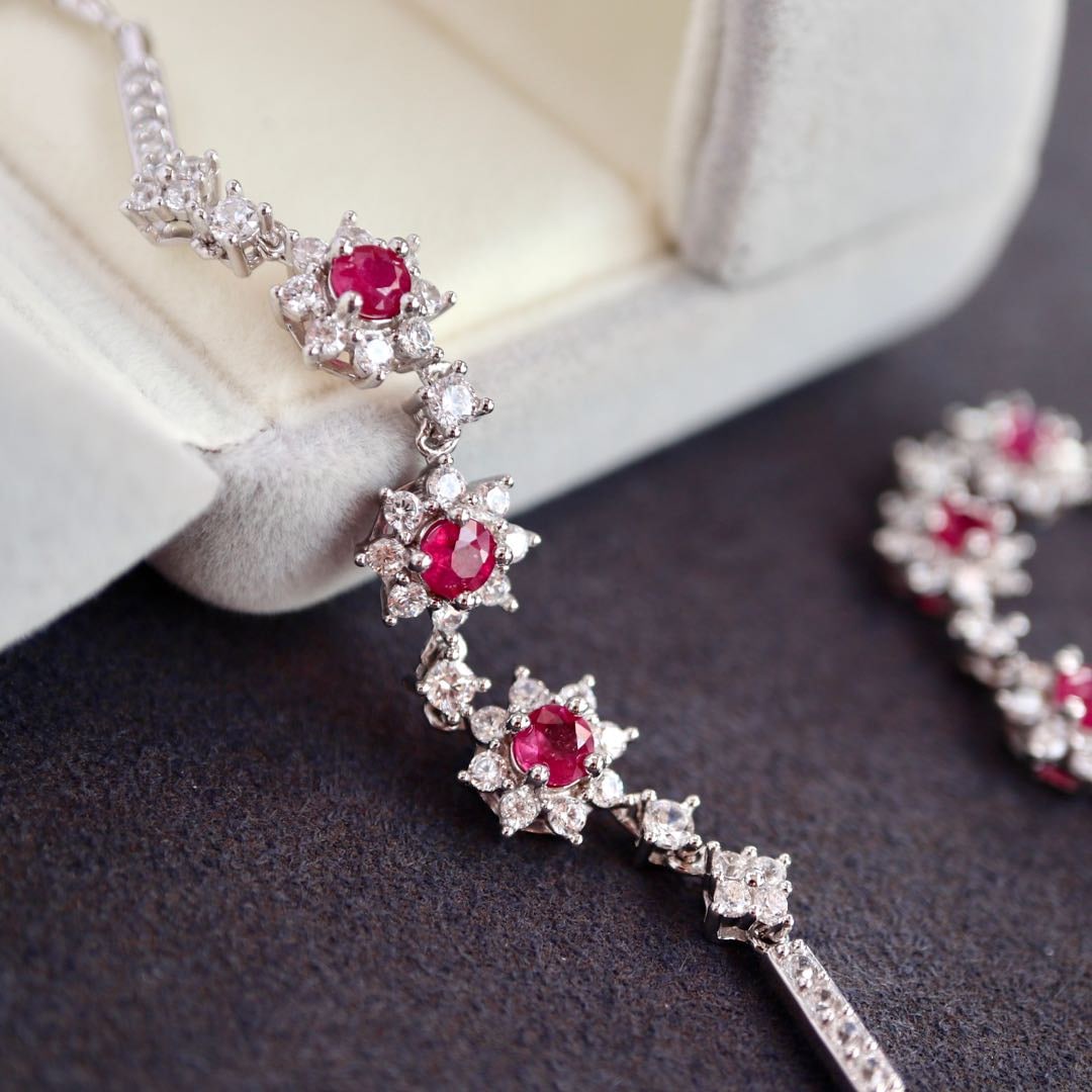 S925 Silver Ruby Bracelet - 5