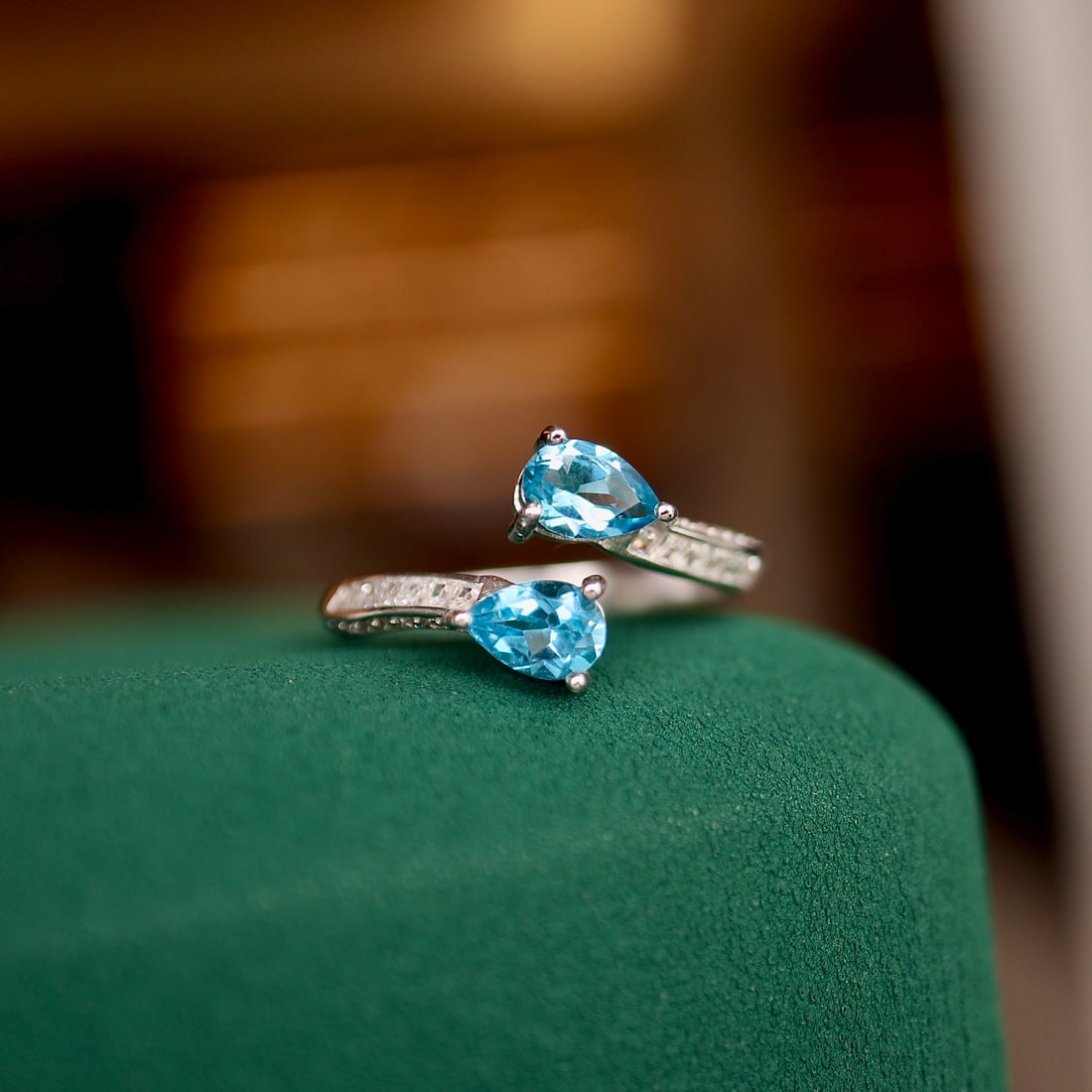 S925 Silver Natural Topaz Ring - 3