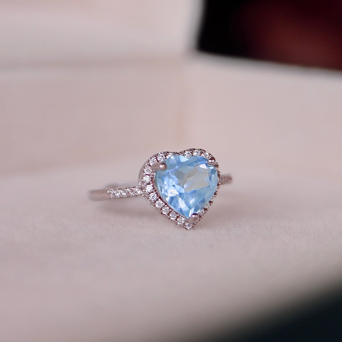 S925 Silver Natural Topaz Ring - 4