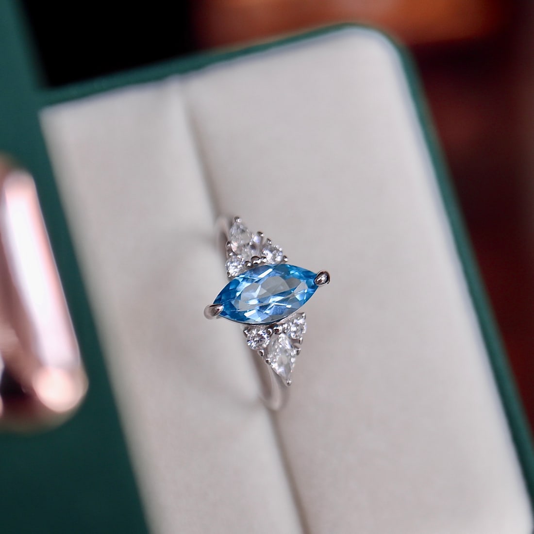 S925 Silver Natural Topaz Ring - 3