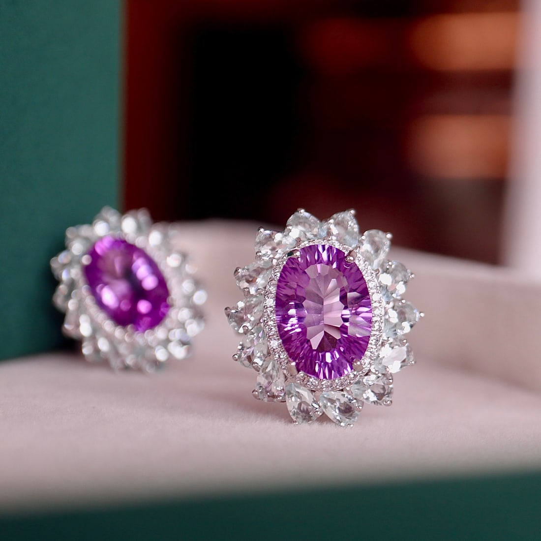 S925 silver natural amethyst ring - 4