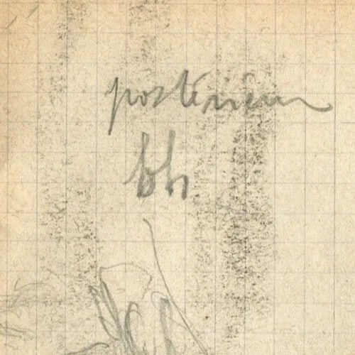 Vintage Pencil Original Drawing signed Portrait Man, Beret - 7