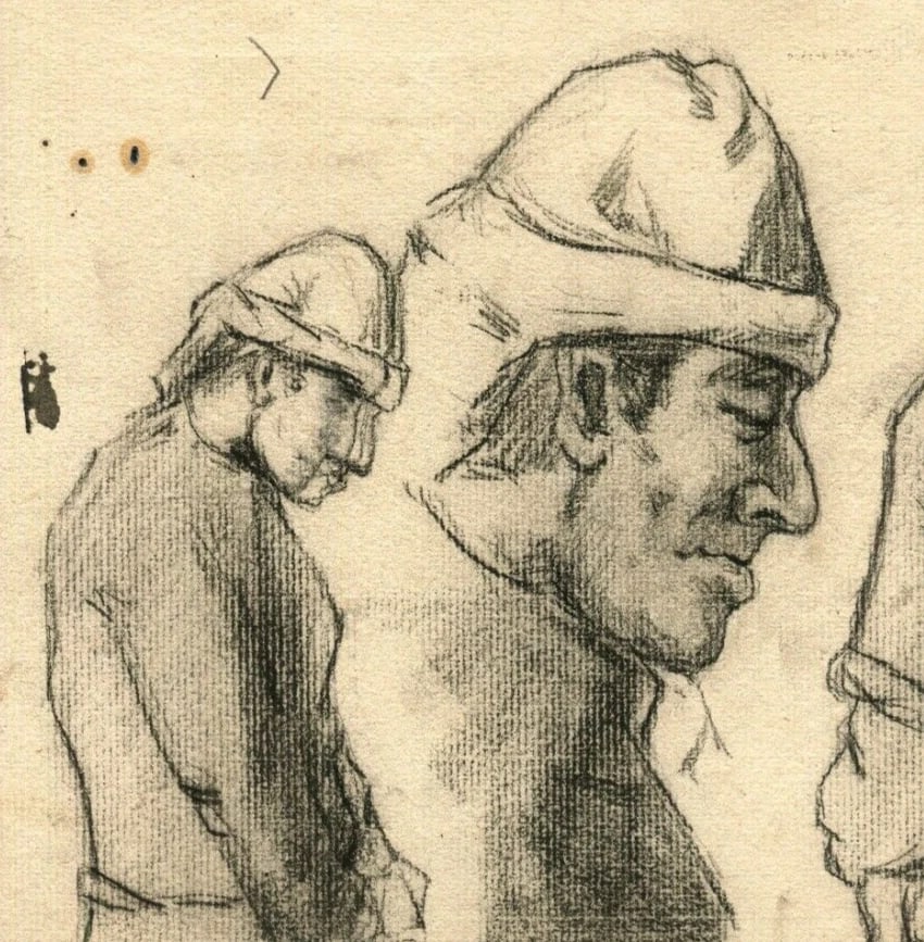 Man Profil Portrait Sketch - Drawing Vintage Pencil Original Old Artwork: Title: Man Profil Portrait Sketch - Drawing Vintage Pencil Original Old Artwork Description: Original Old Drawing Man Profil Portrait Sketch Charcoal on paper 18 x 17.5 cm / 7.08 x 6.88 inches stains