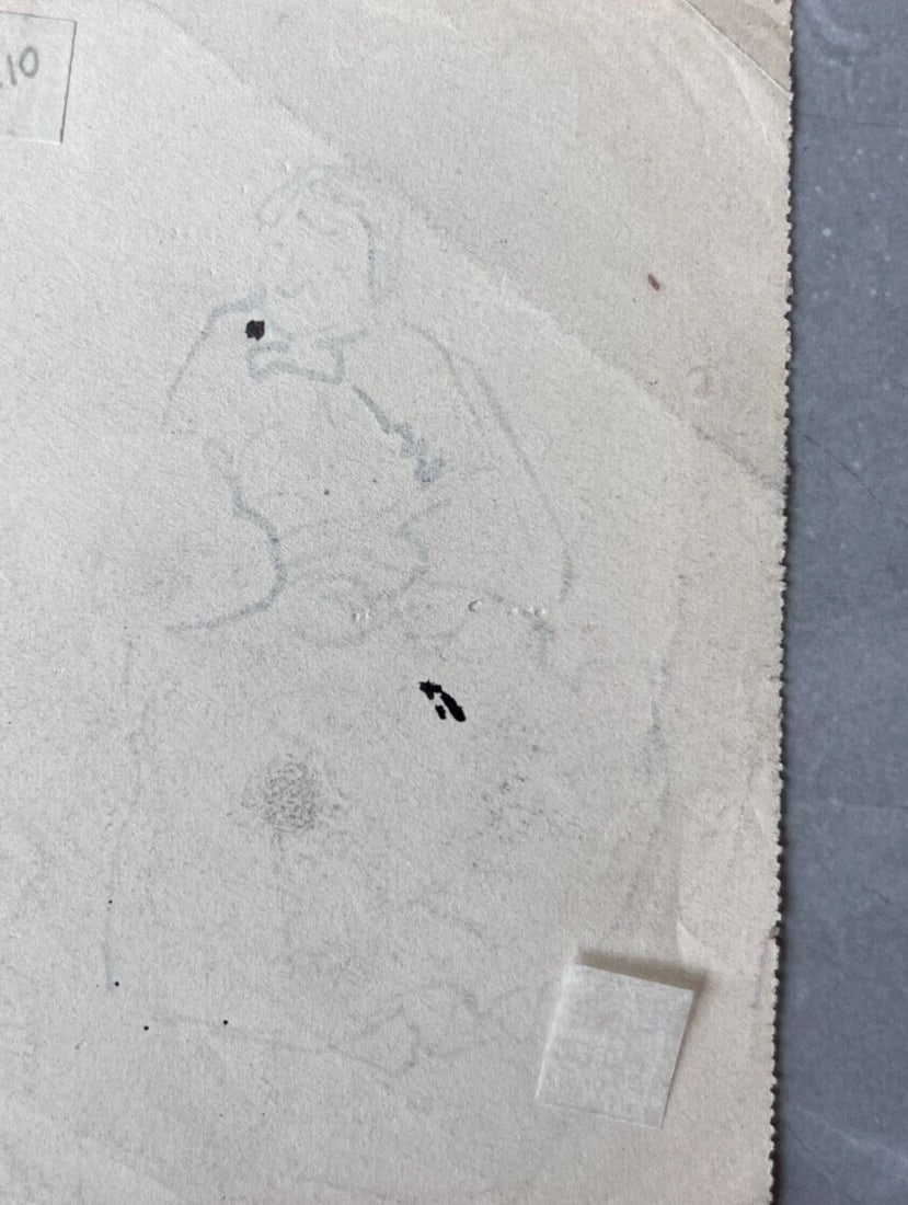 Vintage Ink Original Drawing Marguerite MOURIER (XX) Woman Portrait - 6