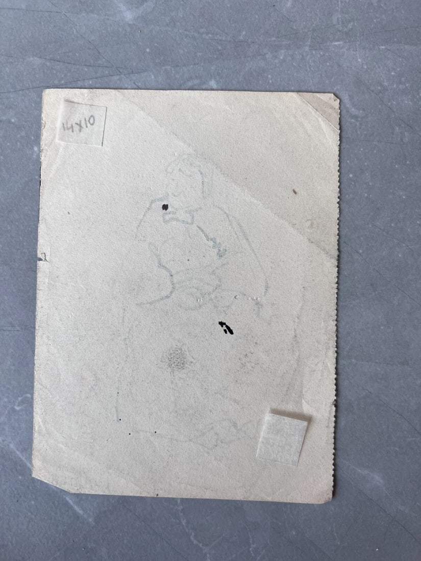 Vintage Ink Original Drawing Marguerite MOURIER (XX) Woman Portrait - 7