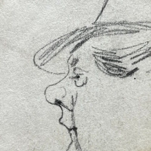 Vintage Drawing Original Man, Portrait, People Sketch Academic Artwork - 4