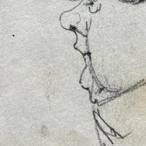 Vintage Drawing Original Man, Portrait, People Sketch Academic Artwork - 5