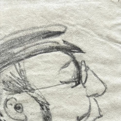 Vintage Drawing Original Man, Portrait, People Sketch Academic Artwork - 3