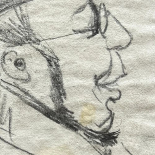 Vintage Drawing Original Man, Portrait, People Sketch Academic Artwork - 4