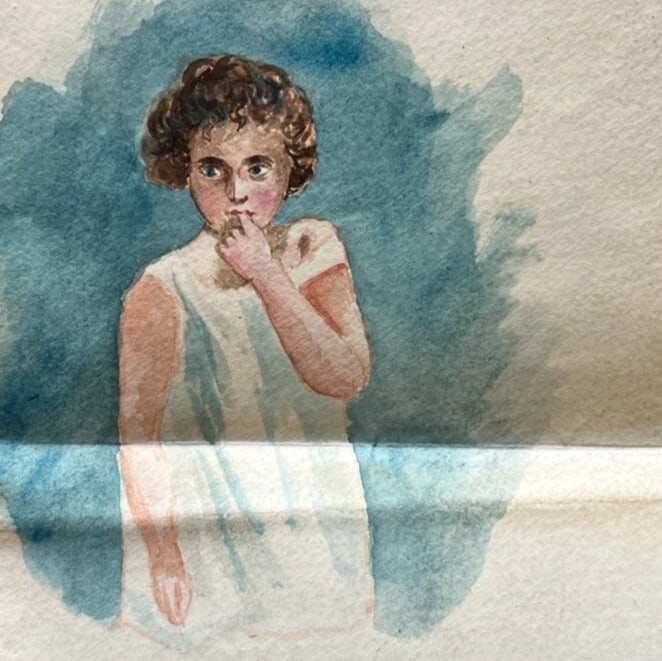 Vintage Drawing Original People, Portrait, Man Girl Academic Art Nouveau Artwork - 5