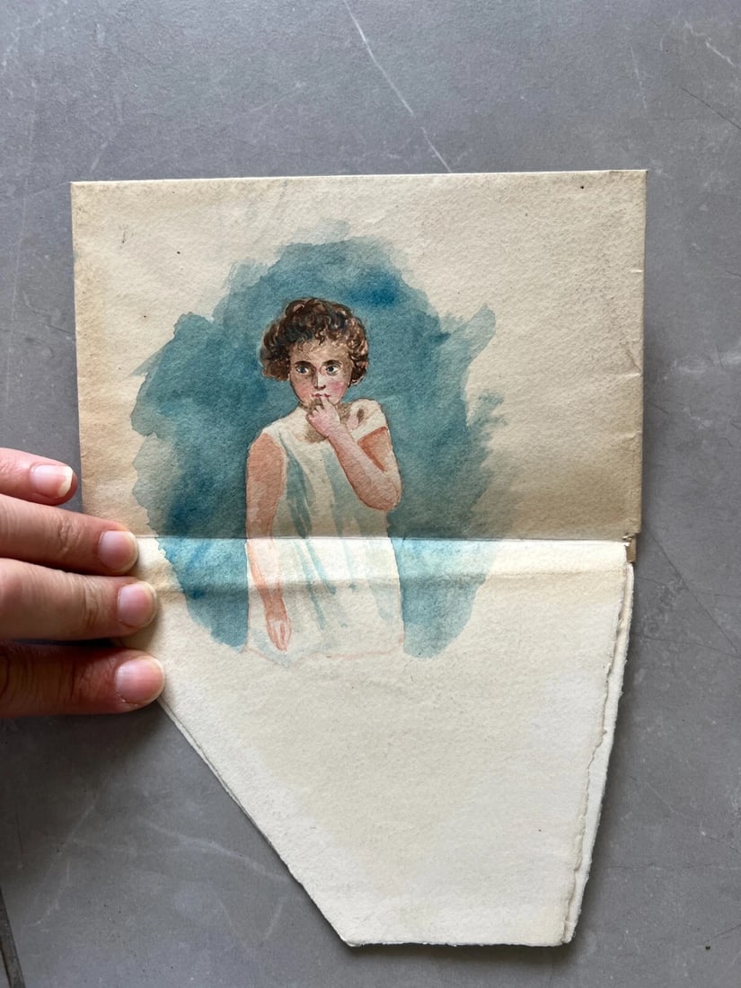 Vintage Drawing Original People, Portrait, Man Girl Academic Art Nouveau Artwork - 6