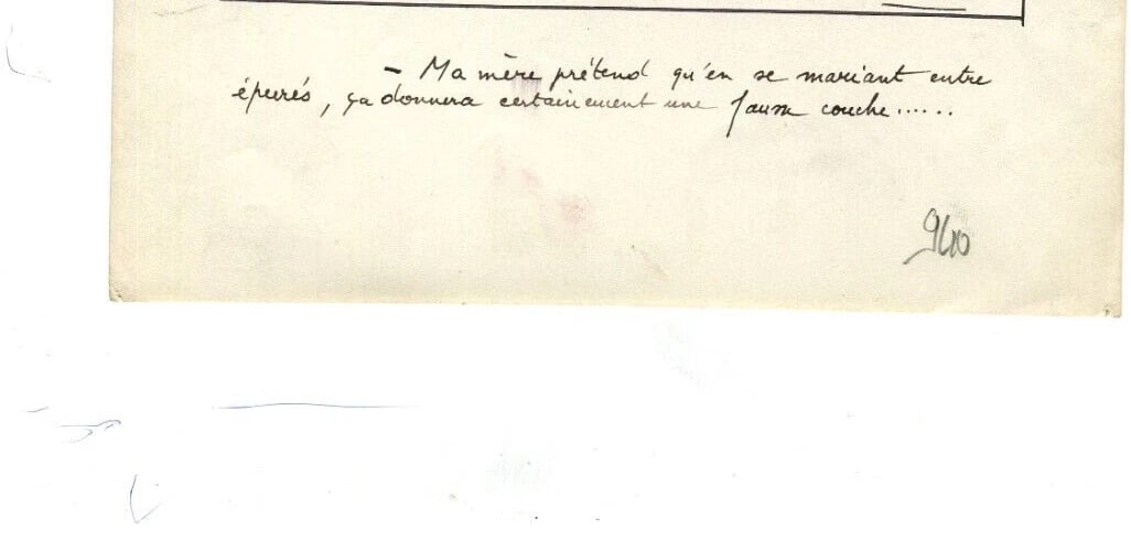 Caricature Wedding Couple - Drawing Vintage Ink Original Signed Artwork - 5