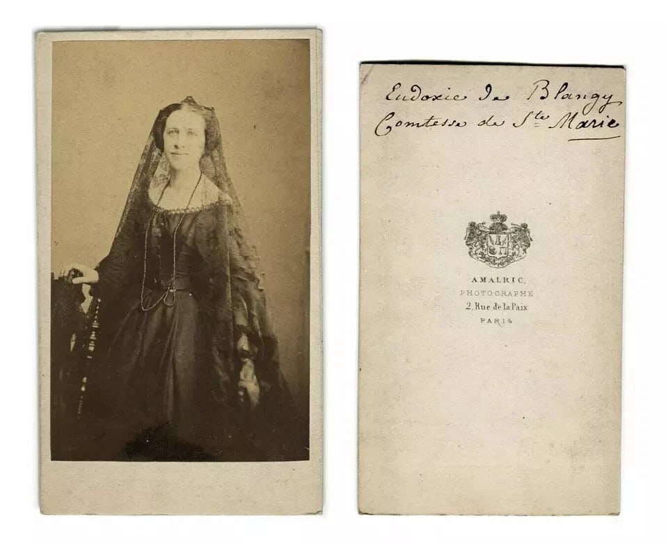 CDV Photo – Comtesse de Sainte Marie – Amalric Studio c 1860 - 6
