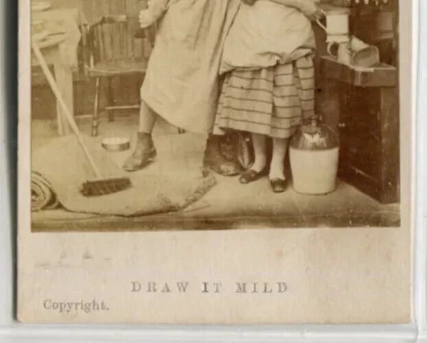 CDV Photo Draw it Mild 19th Century Humorous Scene - 5