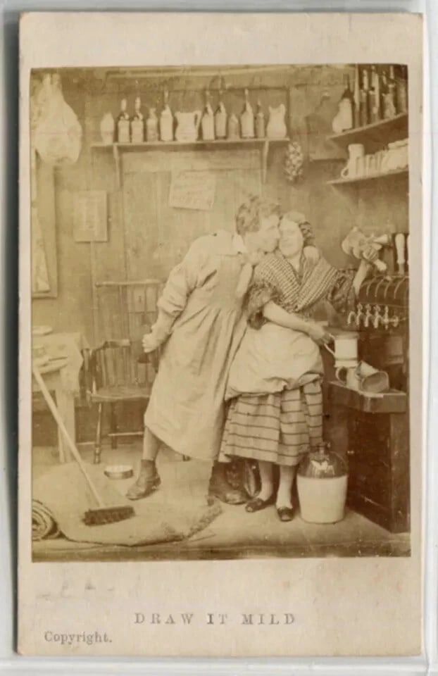 CDV Photo Draw it Mild 19th Century Humorous Scene - 6