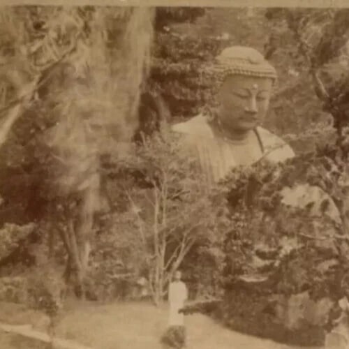 Antique CDV Photographs Asian Landscape Boudha and People - 3