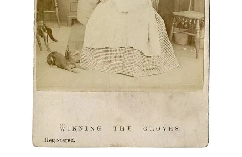 CDV Photo Winning the Gloves 19th Century People Scene - 3