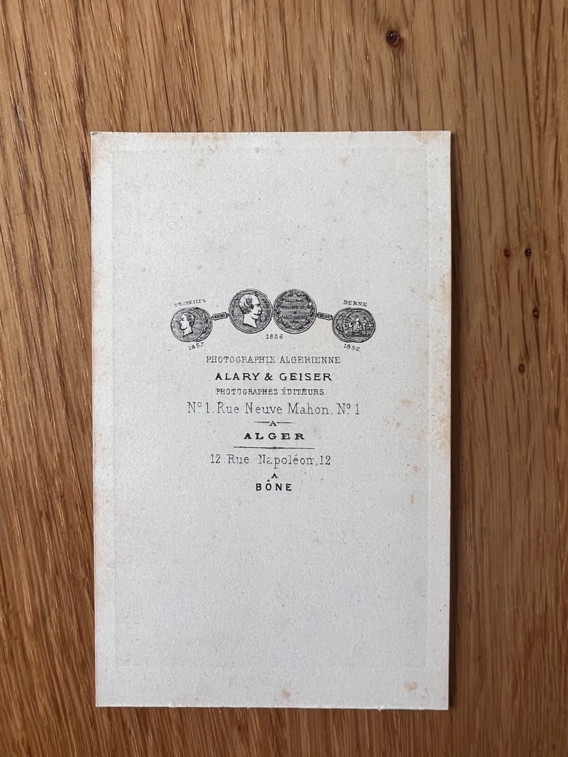 CDV Photo – Orientalist Man Portrait – Alary & Geiser, Tunis c.1870 - 7