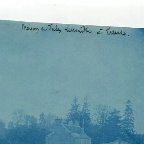 19th Landscape, House of Jules Lemaitre in Cavan Vintage Photography Cyanotype - 3