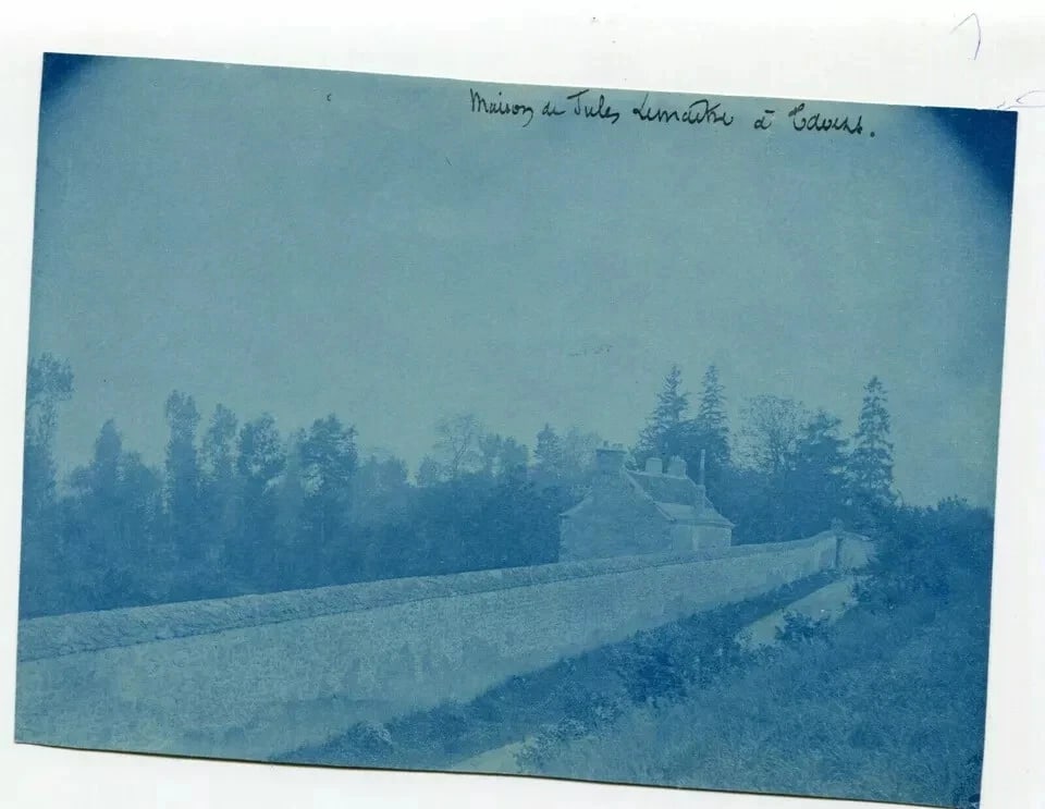19th Landscape, House of Jules Lemaitre in Cavan Vintage Photography Cyanotype - 6