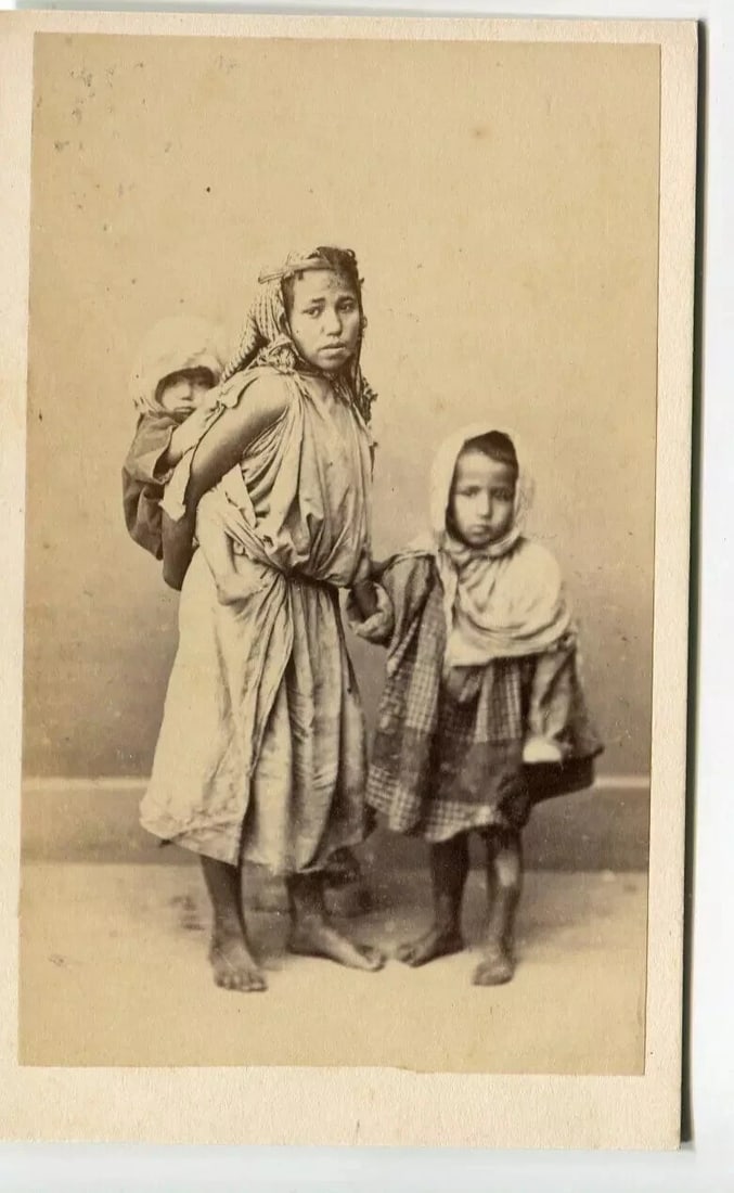 CDV Photo – Tunisian Children Portrait – Alary & Geiser c 1870 - 8