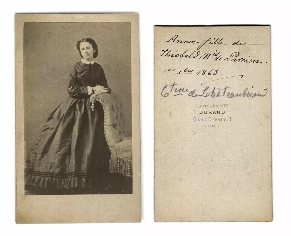 CDV Photo – Comtesse de Chateaubriand – Durand Portrait, France c.1863 - 4