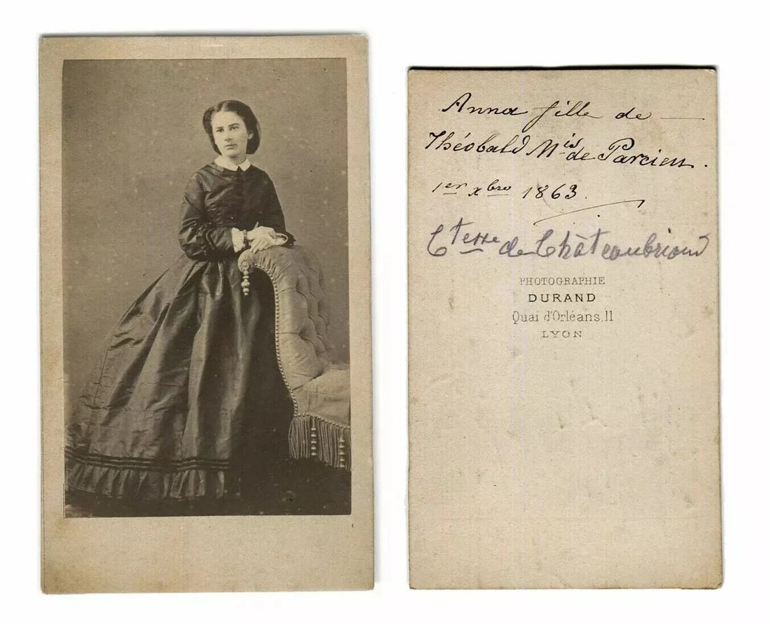 CDV Photo – Comtesse de Chateaubriand – Durand Portrait, France c.1863 - 6