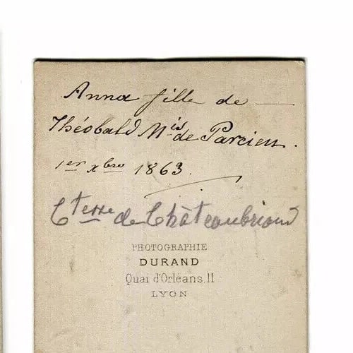 CDV Photo – Comtesse de Chateaubriand – Durand Portrait, France c.1863 - 7