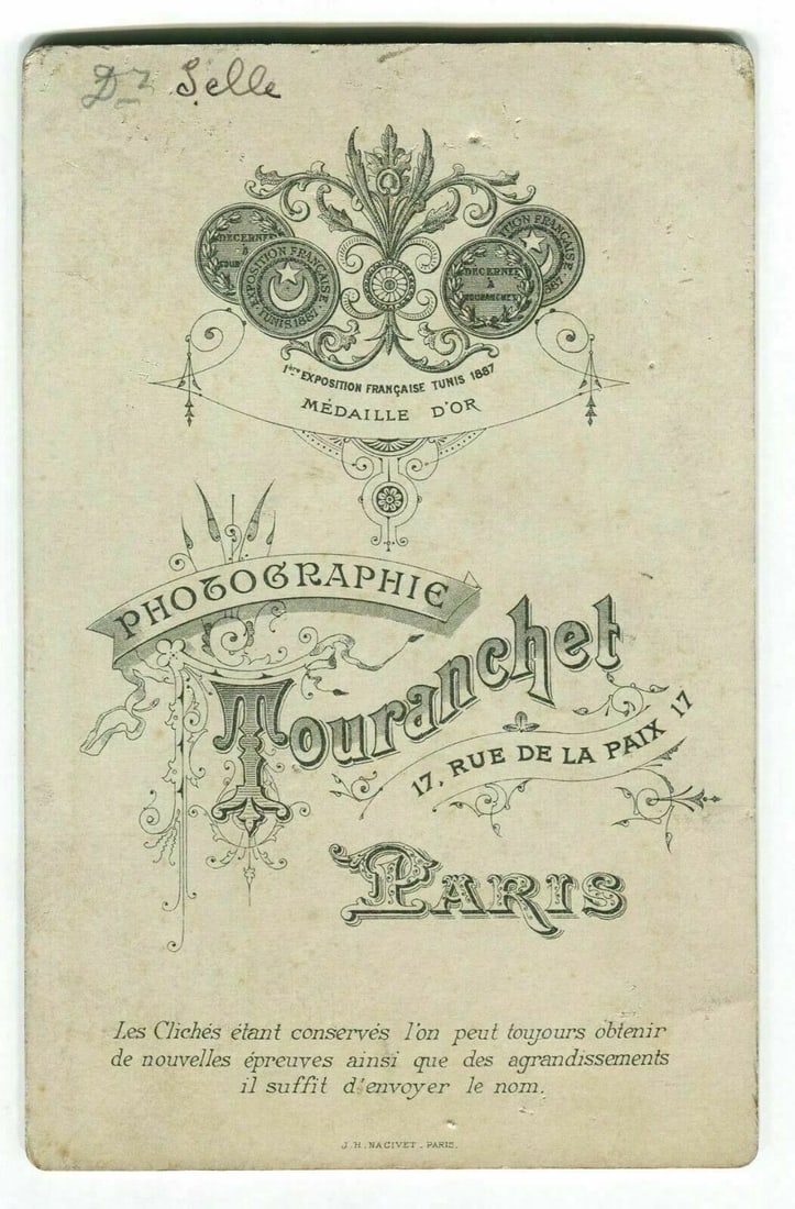 1880 TOURANCHET - Dr Selle, Military - Cabinet Card Photography - 7