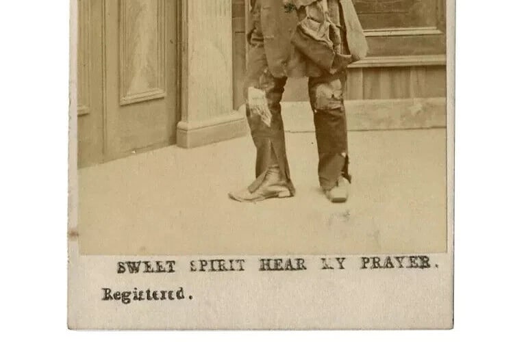 CDV Photo – Sweet Spirit Hear LY Prayer – Vintage Religious Verse c.1870 - 5