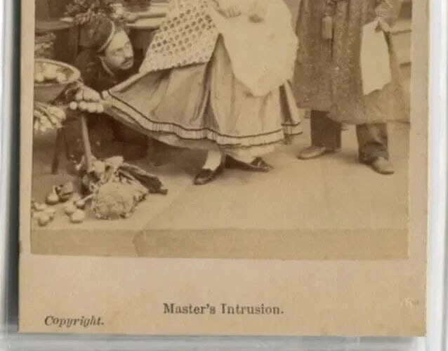 CDV Photo Master’s Intrusion 19th Century People Scene - 5