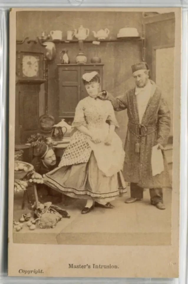 CDV Photo Master’s Intrusion 19th Century People Scene - 6