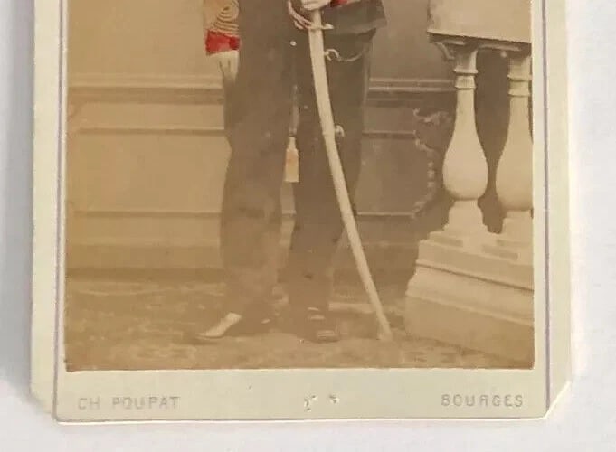 CDV Photograph Military Portrait by Ch. Poupat France c. 1865 - 6