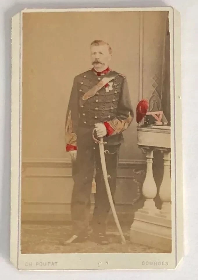 CDV Photograph Military Portrait by Ch. Poupat France c. 1865 - 7