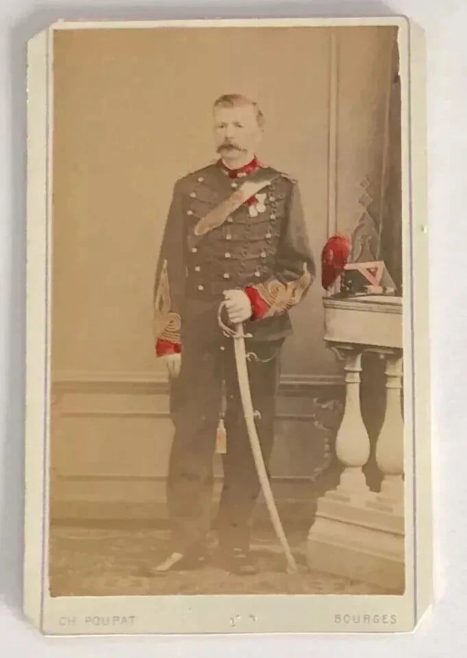CDV Photograph Military Portrait by Ch. Poupat France c. 1865 - 8