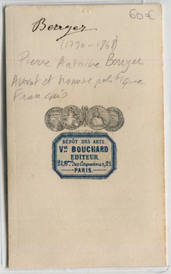 CDV Vintage Original Photographs Franck Pierre-Antoine Berryer - 7