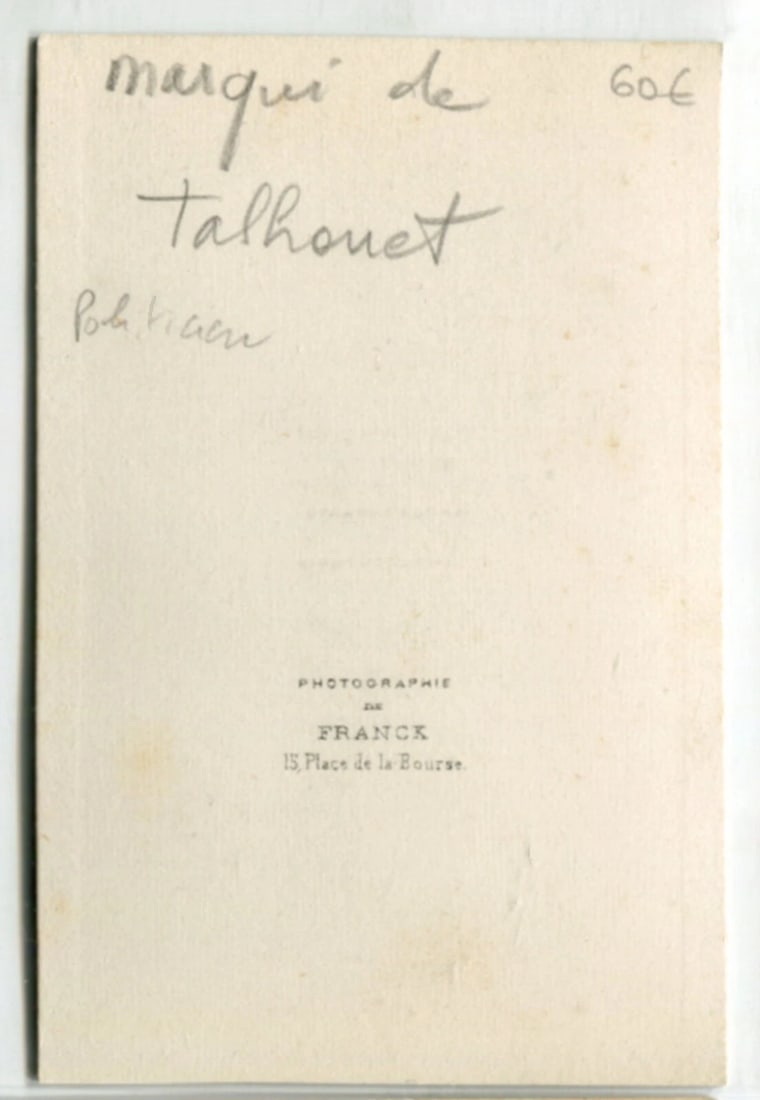 CDV Vintage Photographs Frank Marquis de Talhouet Politician - 3