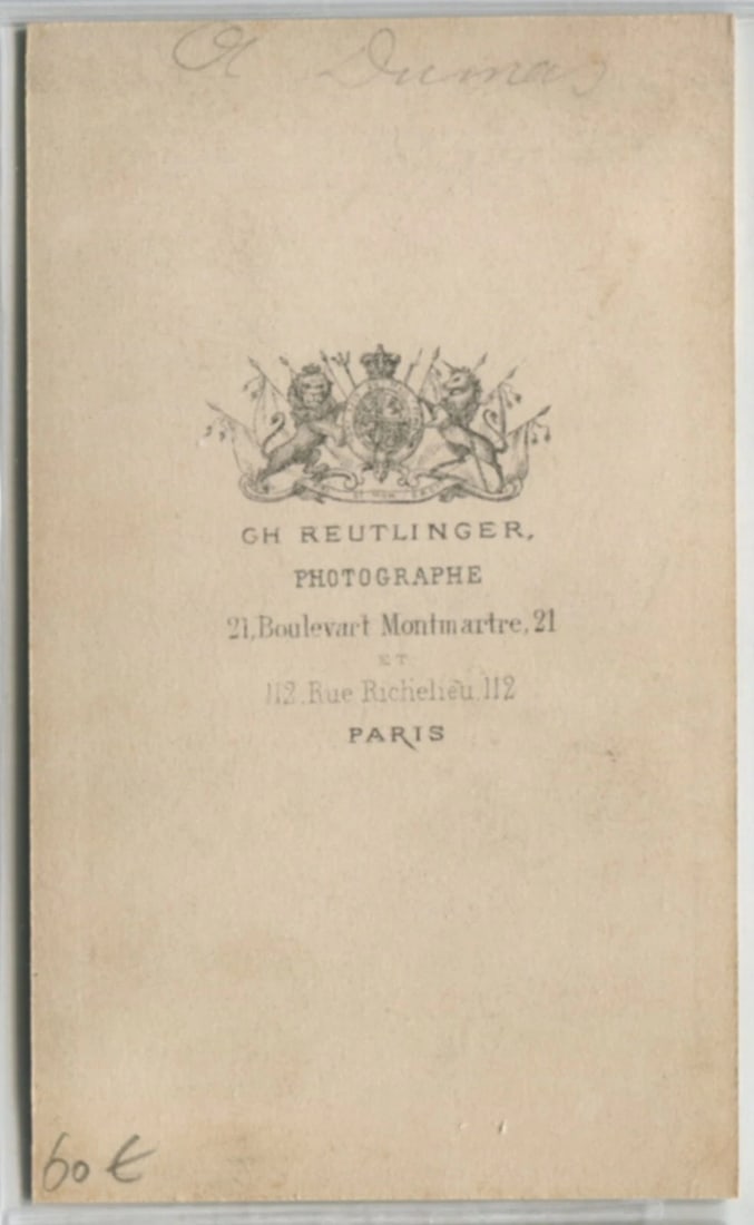 CDV Vintage Photographs Reutlinger, Alexandre Dumas Albumen - 5