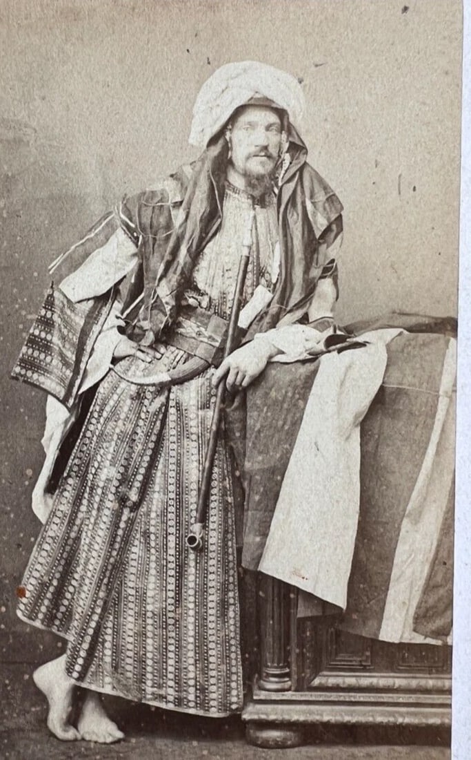 CDV Vintage Photograph Orientalist Man Portrait, Bayard Pierre Michel c 1870 (1 of 8)
