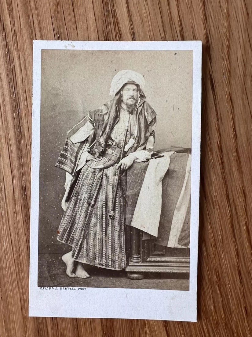 CDV Vintage Photograph Orientalist Man Portrait, Bayard Pierre Michel c 1870 - 7