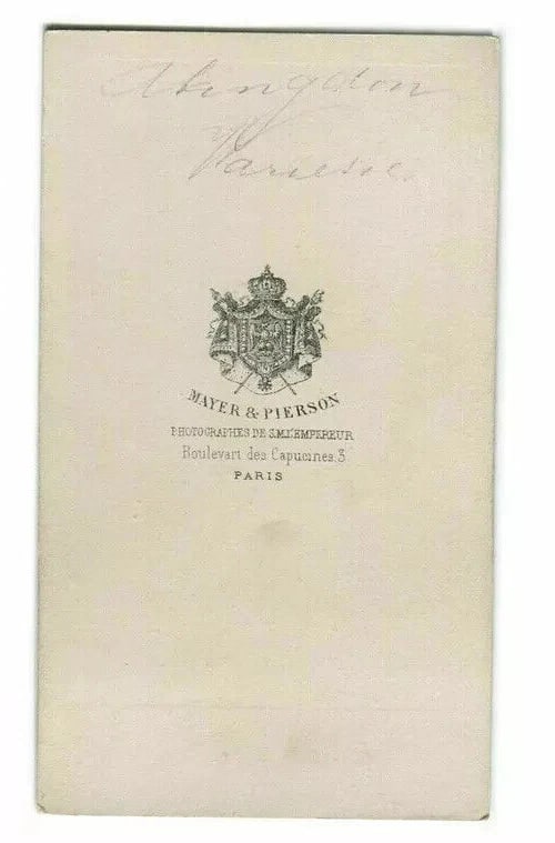 Abingdon Opera Portrait – Mayer & Pierson, Paris Studio c 1870 CDV Photo - 3