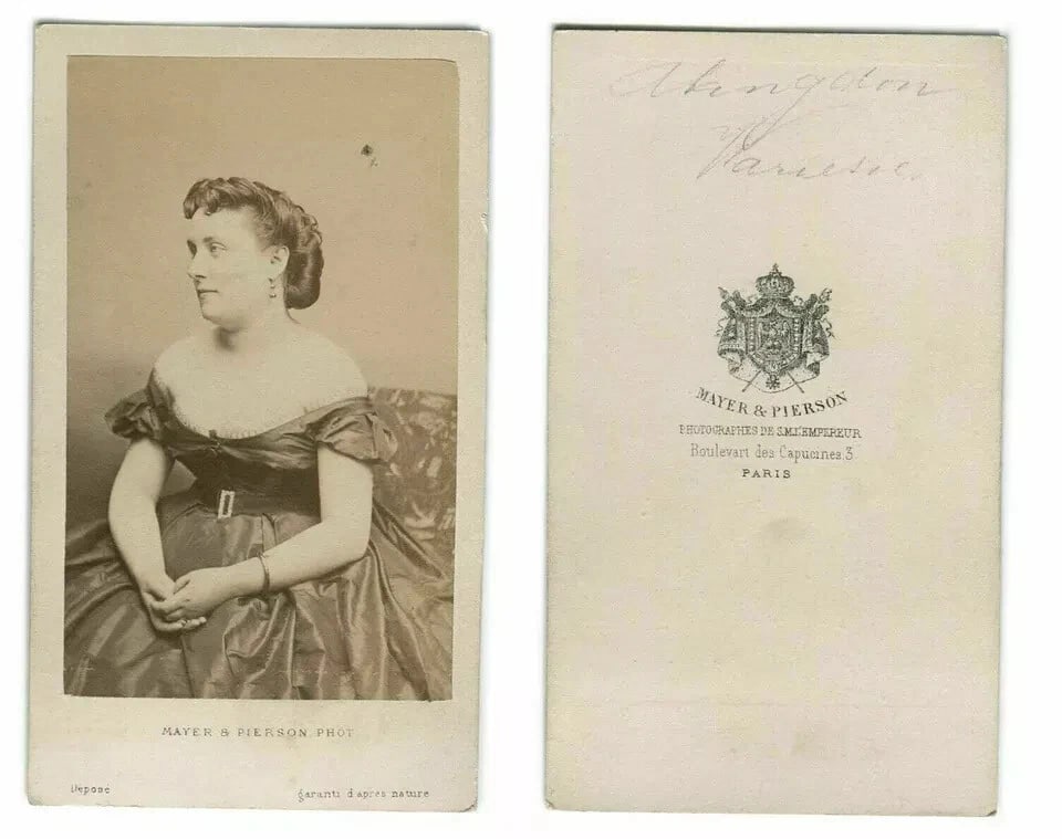 Abingdon Opera Portrait – Mayer & Pierson, Paris Studio c 1870 CDV Photo - 6
