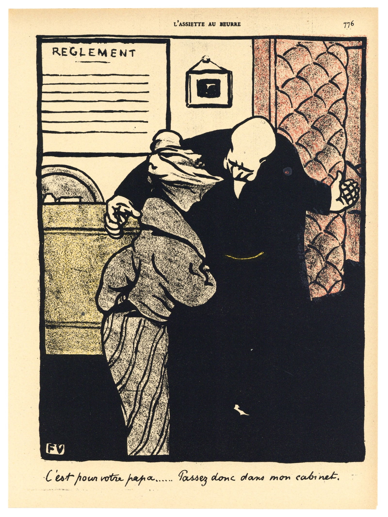 Felix Vallotton original lithograph "Crimes et Chatiments": Title: Felix Vallotton original lithograph "Crimes et Chatiments" Description: Medium: original lithograph. Printed in Paris in 1902 for the special Felix Vallotton issue of L'Assiette au Beurre on