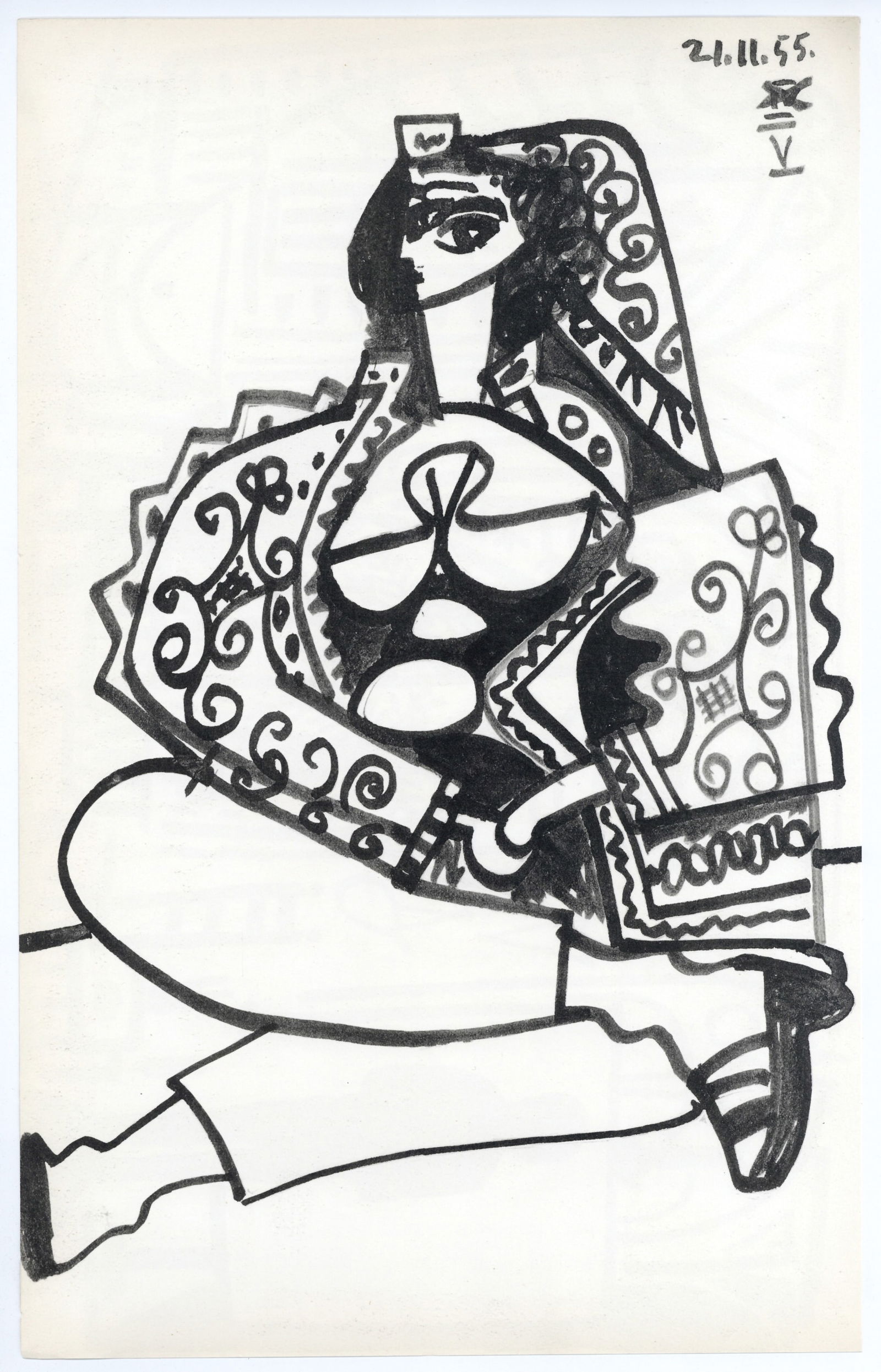 Pablo Picasso lithograph | Carnet Californie: Title: Pablo Picasso lithograph | Carnet Californie Description: Medium: lithograph (after the sketch). Executed as a sketchbook drawing during the middle 1950's and subsequently made available by