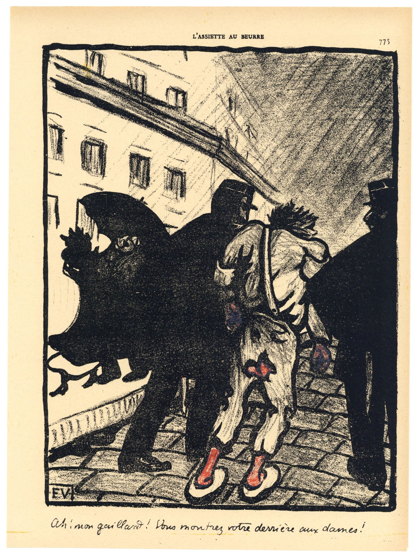 Felix Vallotton original lithograph "Crimes et Chatiments": Title: Felix Vallotton original lithograph "Crimes et Chatiments" Description: Medium: original lithograph. Printed in Paris in 1902 for the special Felix Vallotton issue of L'Assiette au Beurre on