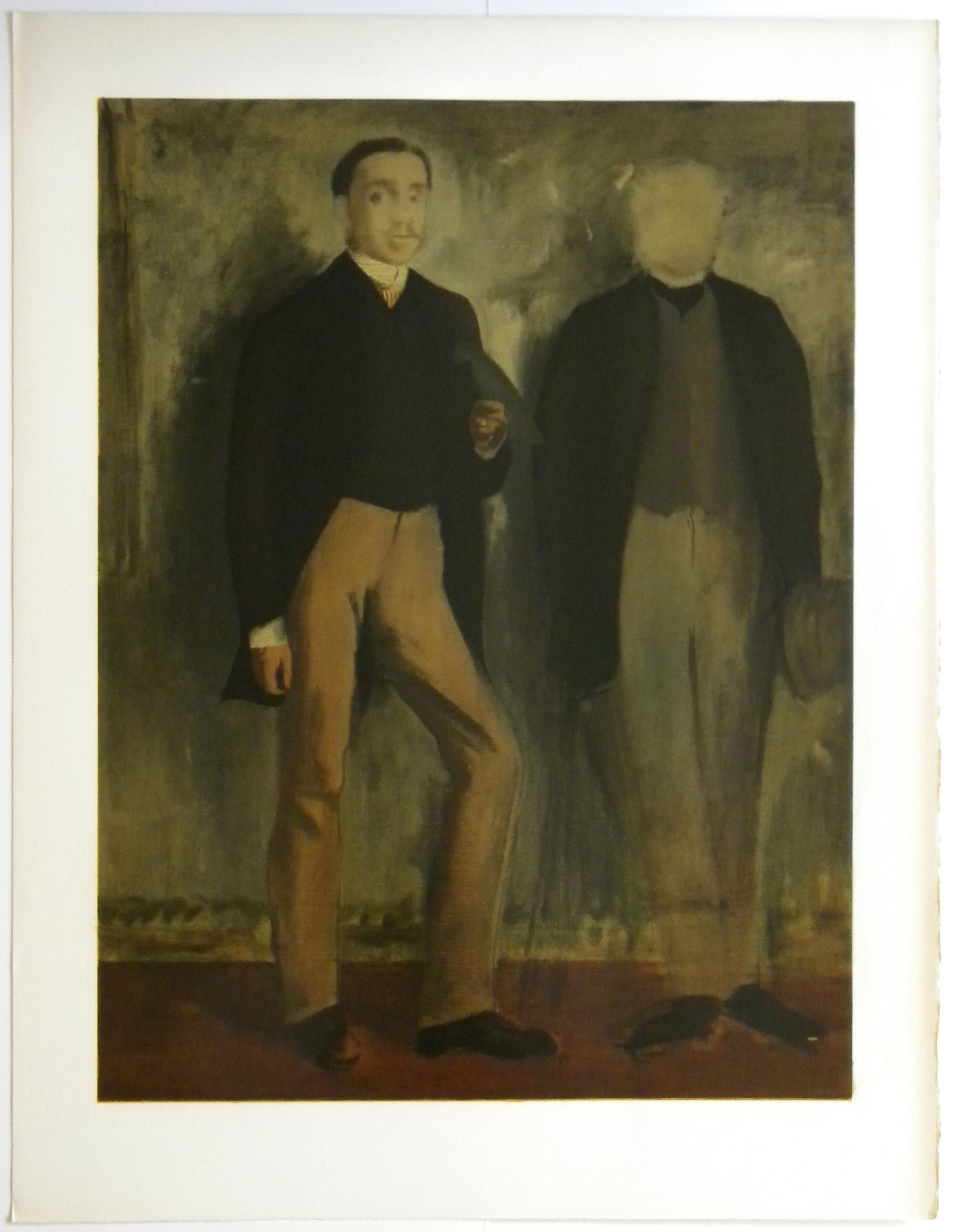 Edgar Degas lithograph "Deux hommes en pied": Title: Edgar Degas lithograph "Deux hommes en pied" Description: Medium: lithograph (after the 1862 Degas painting). Printed in Paris on Arches paper at the Mourlot studio in 1973 in an edition of 100