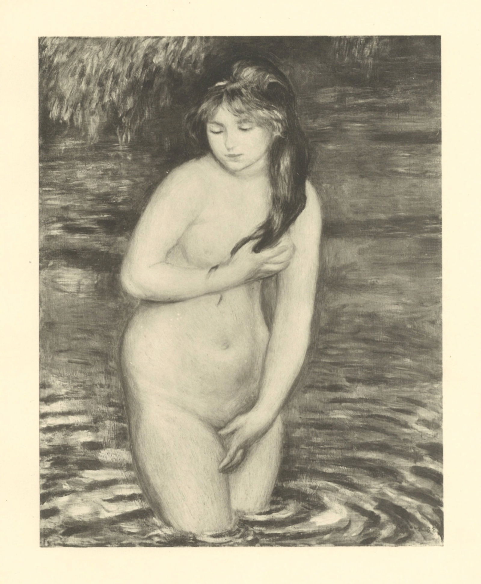 Pierre-Auguste Renoir "Femme se baignant": Title: Pierre-Auguste Renoir "Femme se baignant" Description: Medium: collotype (after the painting). Printed in 1923 and published in Paris by Bernheim-Jeune in an edition of 150 for the "Renoir,