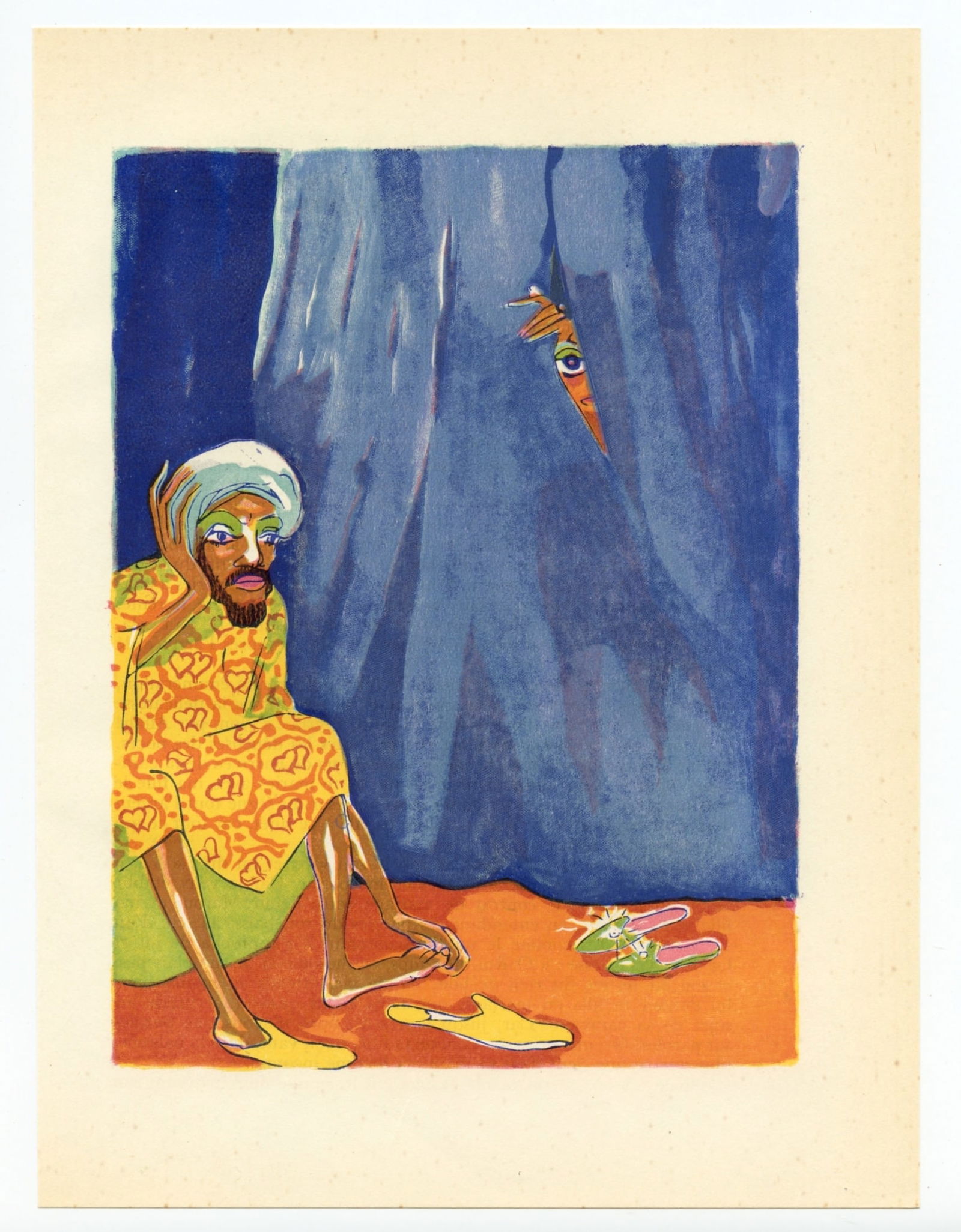 Kees van Dongen engraving for "Mille Nuits": Title: Kees van Dongen engraving for "Mille Nuits" Description: Medium: wood engraving (after the watercolor). Printed in Paris in 1955 at the atelier Coulouma for "Mille nuits et une nuit" (1001