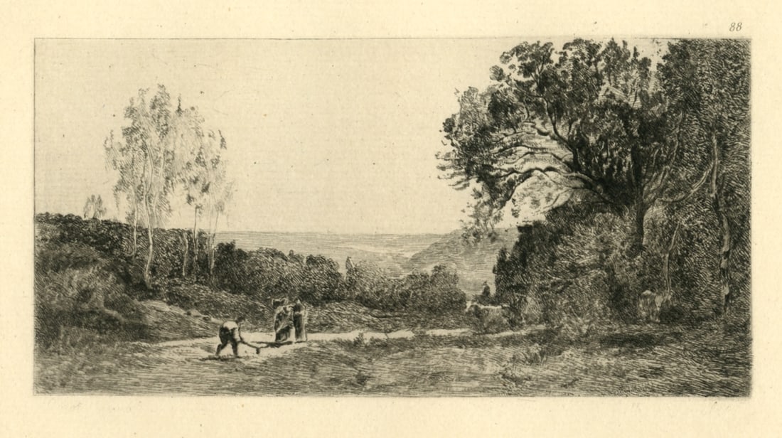Jean-Baptiste Corot etching (Paysage) (1 of 1)