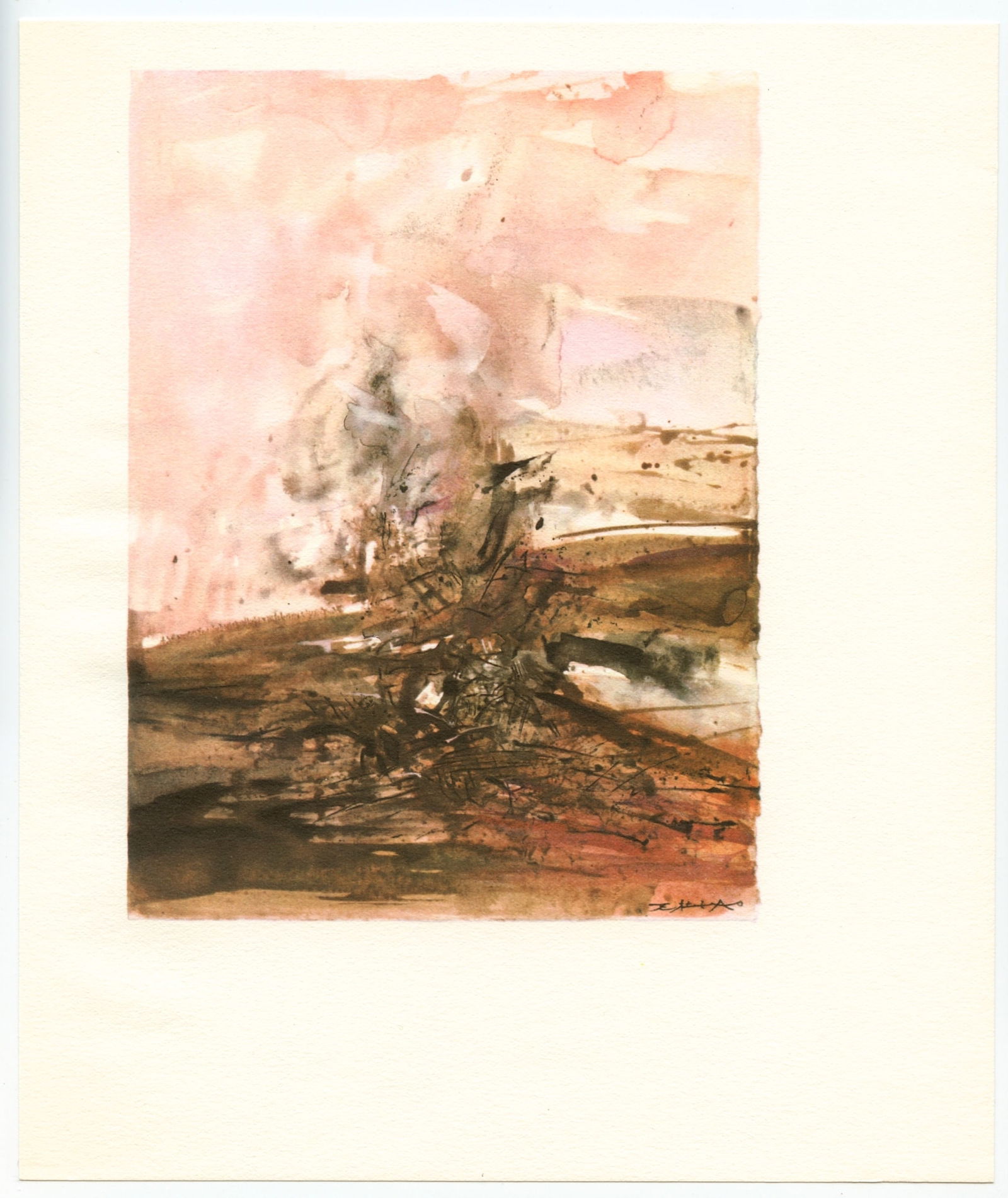 Zao Wou-ki "Illuminations" 1966: Title: Zao Wou-ki "Illuminations" 1966 Description: Medium: offset lithograph (after the watercolor). Printed in 1966 on Johannot wove paper for the "Illuminations" portfolio, and published in Paris